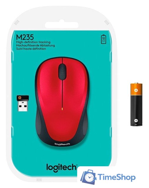Мышь Logitech M235 Wireless Mouse (красный) [910-002496] - Изображение №6 — Интернет-магазин Time-Shop