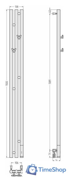 Полотенцесушитель Сунержа Терция 3.0 150x10.6 00-5845-1511 - Изображение №10 — Интернет-магазин Time-Shop