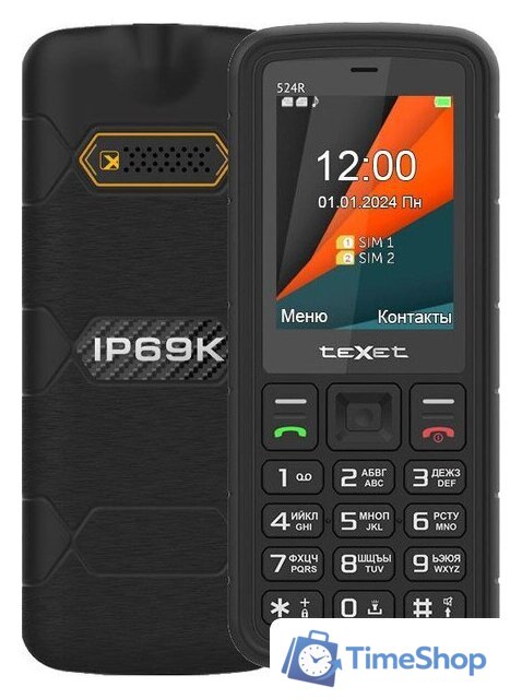 Кнопочный телефон TeXet TM-524R (черный) - Изображение №1 — Интернет-магазин Time-Shop