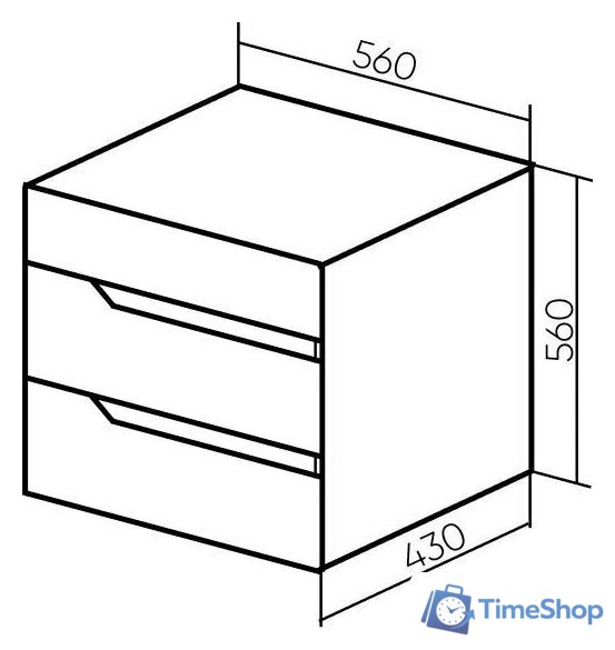  Viant Тумба под умывальник Куба Como 60 VKUB60CO-T2YP - Изображение №6 — Интернет-магазин Time-Shop