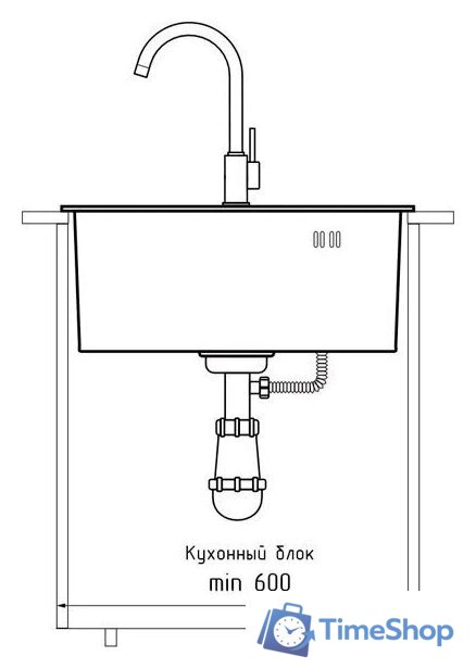 Кухонная мойка GranFest Metal нержавеющая сталь AISI 304 PVD GF-5050 Графит (с сифоном) - Изображение №2 — Интернет-магазин Time-Shop