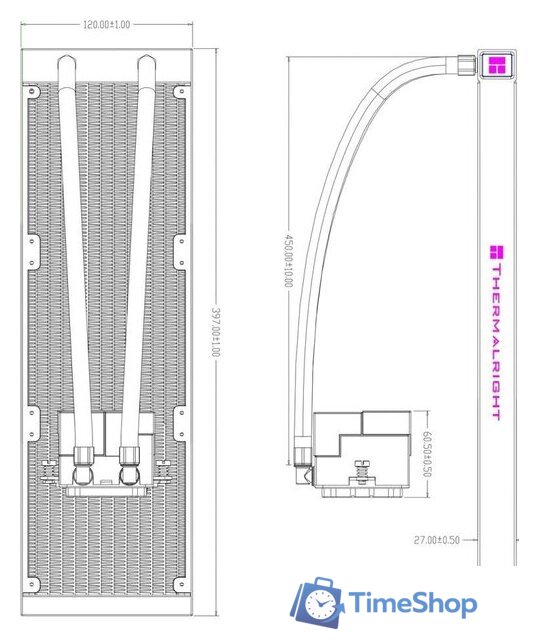 Система жидкостного охлаждения для процессора Thermalright Core Matrix 360 ARGB V3 (черный) - Изображение №9 — Интернет-магазин Time-Shop