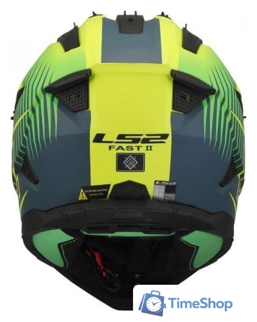 Мотошлем LS2 MX708 Fast II Duck (L, Green H-V Yellow) - Изображение №3 — Интернет-магазин Time-Shop