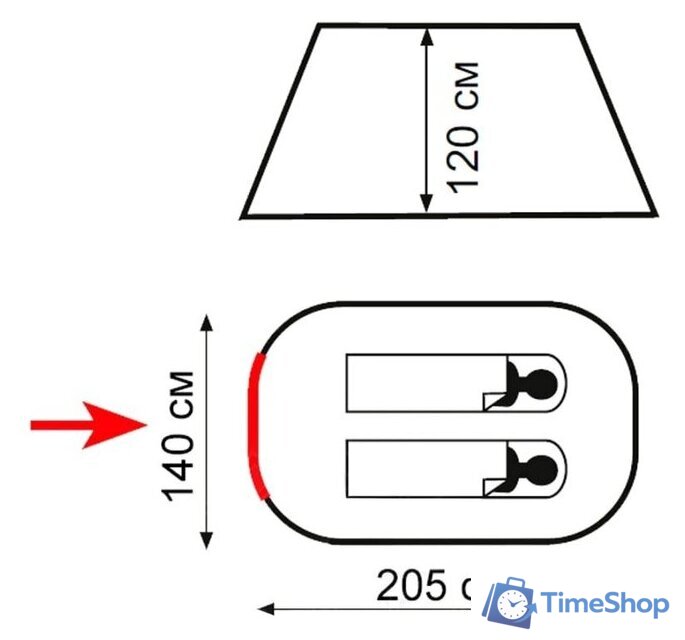 Треккинговая палатка Totem Totem Pop Up 2 (V2) - Изображение №2 — Интернет-магазин Time-Shop
