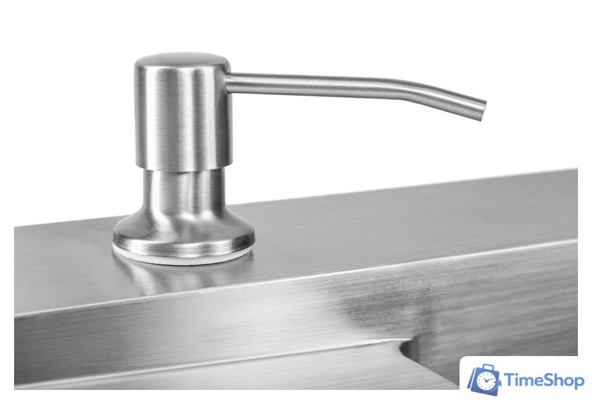 Кухонная мойка Saniteco 4848 + Spike F9S07000 (хром, с сифоном, дозатором и коландером) - Изображение №8 — Интернет-магазин Time-Shop