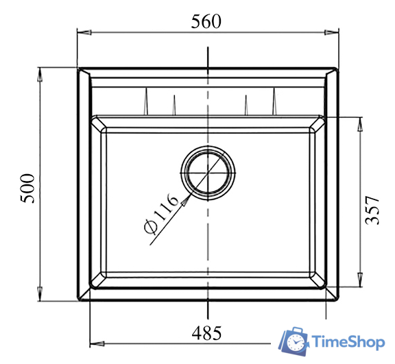 Кухонная мойка GranFest GF-Q-561 (графит) - Изображение №3 — Интернет-магазин Time-Shop