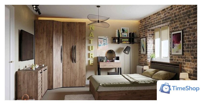 Тумба Глазов Nature 5 МЦН (дуб табачный craft/черный) - Изображение №2 — Интернет-магазин Time-Shop