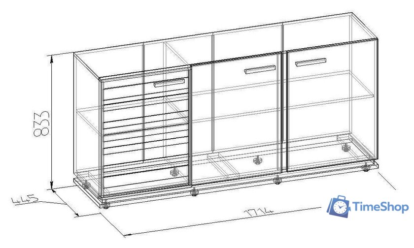 Тумба Глазов Nature 5 МЦН (дуб табачный craft/черный) - Изображение №6 — Интернет-магазин Time-Shop