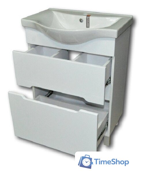  Гамма Тумба с умывальником Р25оФ8-У65 Альбатрос-10065 (фасад белый) - Изображение №2 — Интернет-магазин Time-Shop
