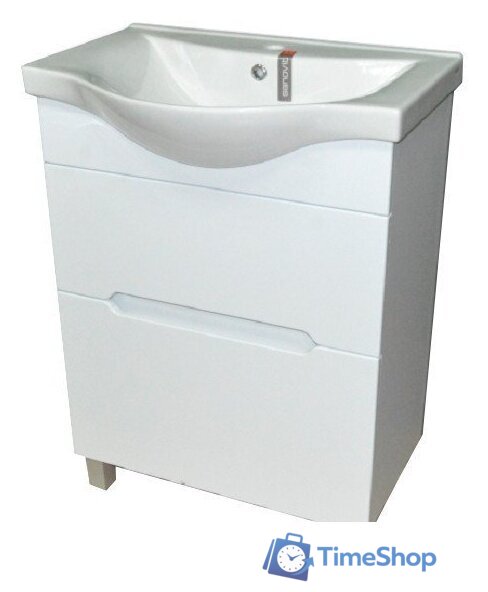  Гамма Тумба с умывальником Р25оФ8-У65 Альбатрос-10065 (фасад белый) - Изображение №1 — Интернет-магазин Time-Shop