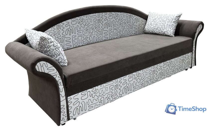 Диван Анмикс Риччи (темно-коричневый, велюр/принт инкас) - Изображение №1 — Интернет-магазин Time-Shop