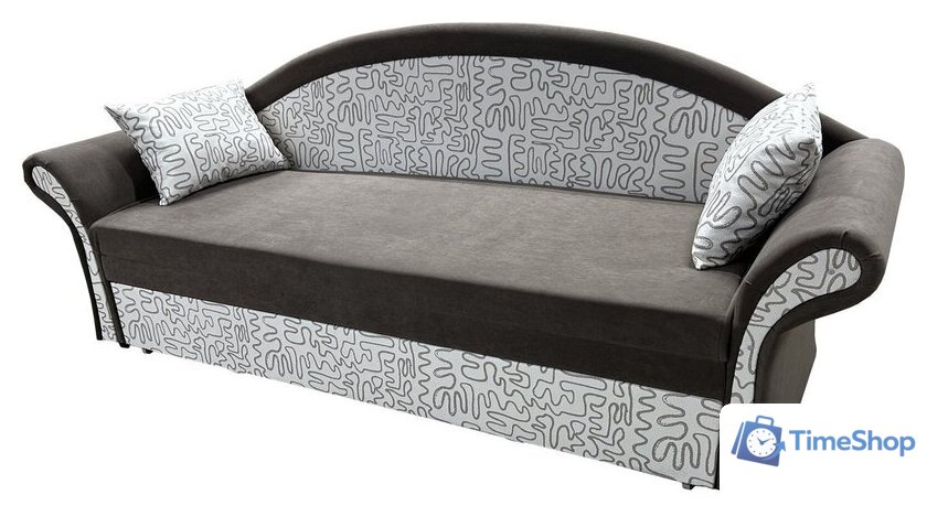 Диван Анмикс Риччи (темно-коричневый, велюр/принт инкас) - Изображение №2 — Интернет-магазин Time-Shop