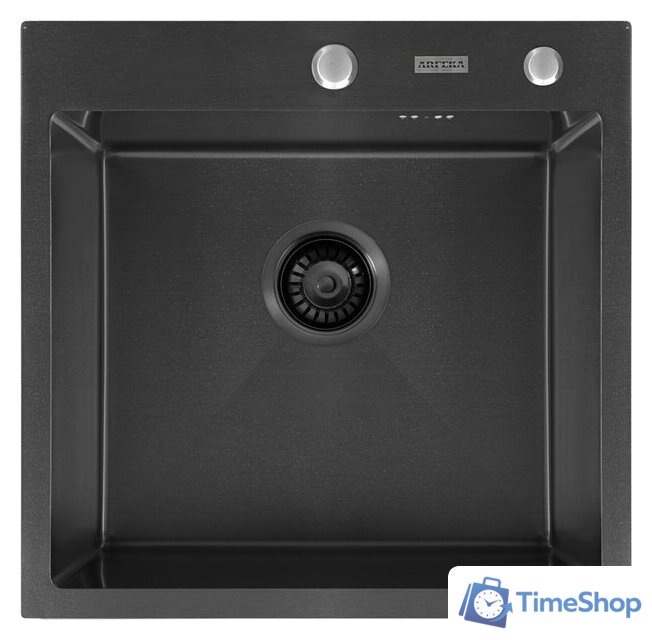 Кухонная мойка ARFEKA Eco AR 500*500 Black PVD Nano - Изображение №2 — Интернет-магазин Time-Shop
