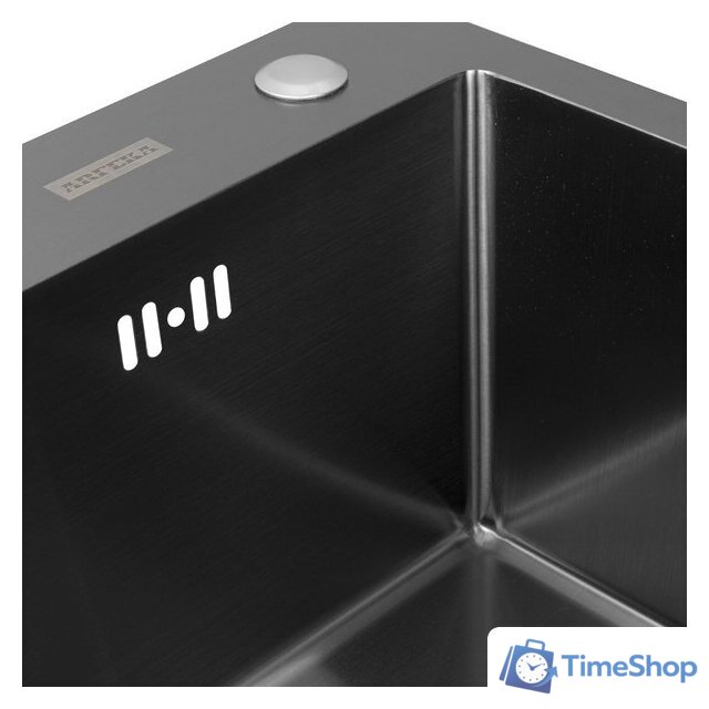 Кухонная мойка ARFEKA Eco AR 500*500 Black PVD Nano - Изображение №12 — Интернет-магазин Time-Shop