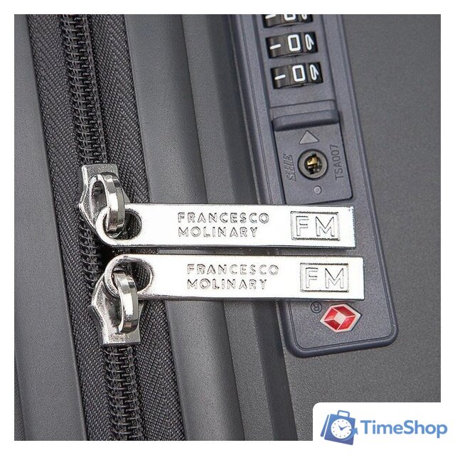 Чемодан-спиннер Francesco Molinary 344-168/2-24DGR (серый) - Изображение №7 — Интернет-магазин Time-Shop