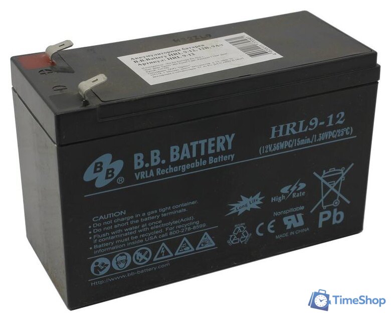 Аккумулятор для ИБП B.B. Battery HRL9-12 (12В/9 А·ч) - Изображение №1 — Интернет-магазин Time-Shop