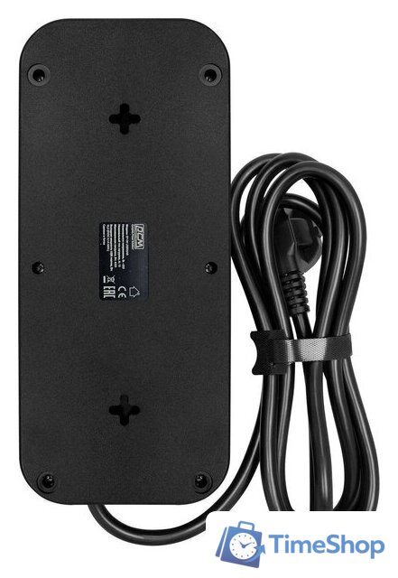 Сетевой фильтр Powercom SP-08 USB03AB (1.8 м, 8 розеток, черный) - Изображение №3 — Интернет-магазин Time-Shop