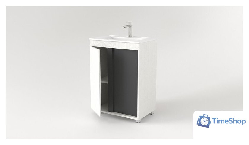  Дабер Тумба под умывальник 013 60 Т13.6.0.20 (белый древесный/серый) - Изображение №2 — Интернет-магазин Time-Shop