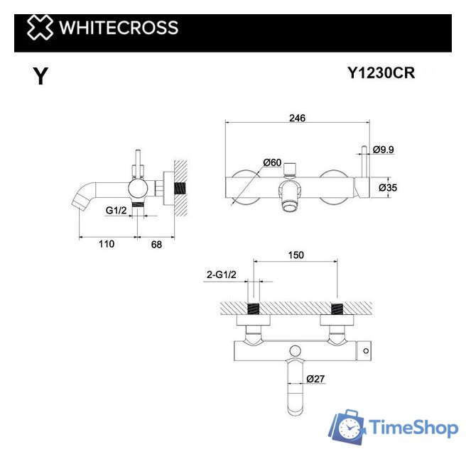 Смеситель Whitecross Y Y1230GL (золото) - Изображение №3 — Интернет-магазин Time-Shop