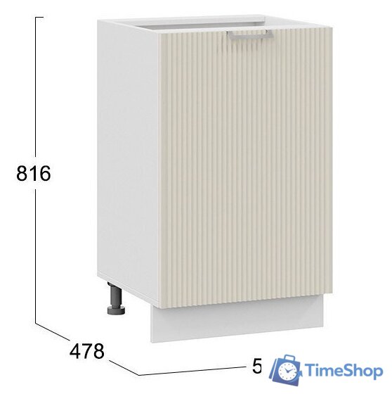 Шкаф напольный Трия Кимберли 1Н5 (белый/крем) - Изображение №3 — Интернет-магазин Time-Shop