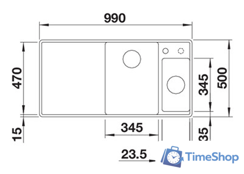 Кухонная мойка Blanco Axia III 6 S-F (разделочная доска из ясеня, кофе) 524668 - Изображение №2 — Интернет-магазин Time-Shop