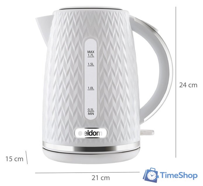 Электрический чайник Eldom C260 Nelo (белый) - Изображение №4 — Интернет-магазин Time-Shop