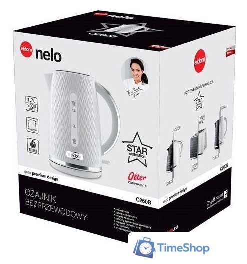 Электрический чайник Eldom C260 Nelo (белый) - Изображение №5 — Интернет-магазин Time-Shop