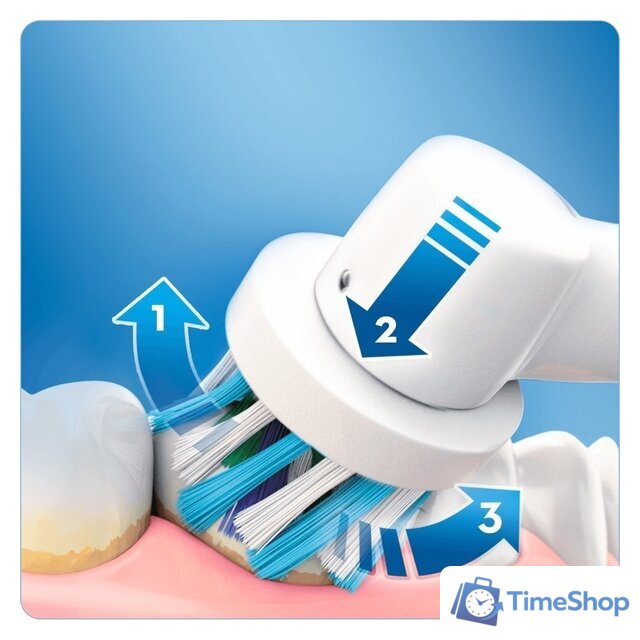 Электрическая зубная щетка Oral-B Vitality 100 Cross Action D100.413.1 (белый) - Изображение №2 — Интернет-магазин Time-Shop