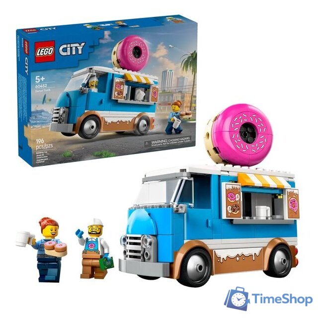 Конструктор LEGO City Грузовик с пончиками 60452 - Изображение №3 — Интернет-магазин Time-Shop