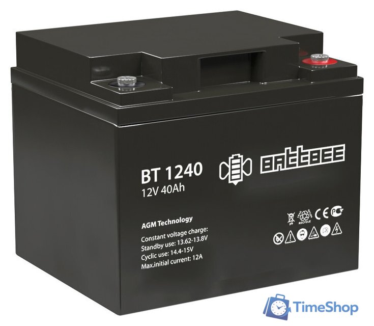 Аккумулятор для ИБП BattBee BT 1240 (12В/40Ач) - Изображение №1 — Интернет-магазин Time-Shop