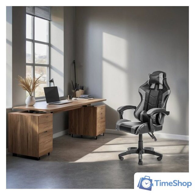 Офисное кресло Mio Tesoro Викинг AF-C5208 (черный/серый) - Изображение №6 — Интернет-магазин Time-Shop