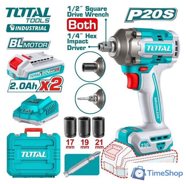 Гайковерт Total TIWLI20236 (с 2-мя АКБ, кейс) - Изображение №1 — Интернет-магазин Time-Shop