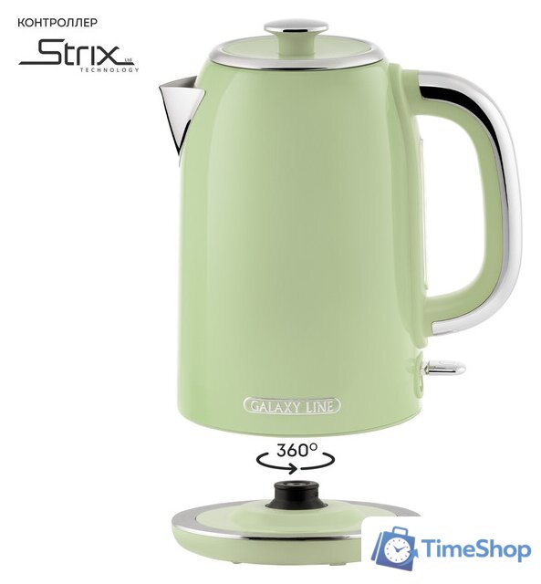 Электрический чайник Galaxy Line GL 0344 (райская олива) - Изображение №7 — Интернет-магазин Time-Shop