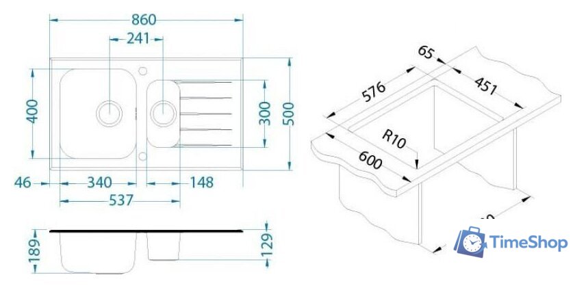 Кухонная мойка Alveus Glassix 20 1100016 - Изображение №3 — Интернет-магазин Time-Shop