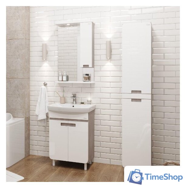  Onika Шкаф с зеркалом Харпер 58.01 205849 R (белый глянцевый) - Изображение №3 — Интернет-магазин Time-Shop