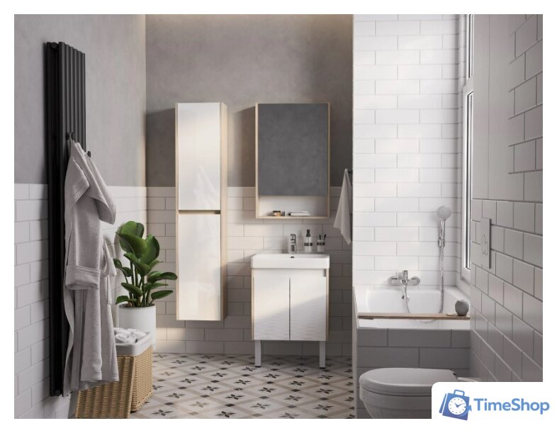  Акватон Тумба под умывальник Сканди Doors 55 1A278801SDB20 (белый/дуб верона) - Изображение №8 — Интернет-магазин Time-Shop