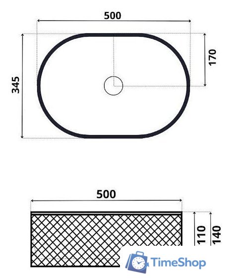 Умывальник Roxen Vine Oval 570240 - Изображение №2 — Интернет-магазин Time-Shop