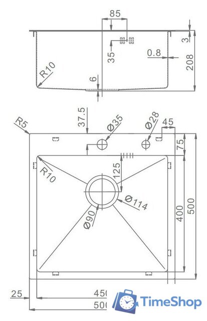 Кухонная мойка Raglo R700.5050.03 - Изображение №14 — Интернет-магазин Time-Shop