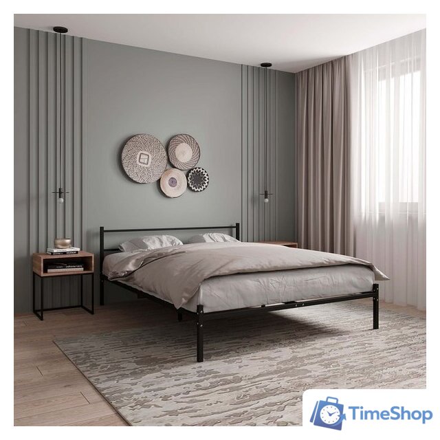 Кровать Князев Мебель Калабрия 1 КЛ1.120.200.Ч (черный муар) - Изображение №4 — Интернет-магазин Time-Shop