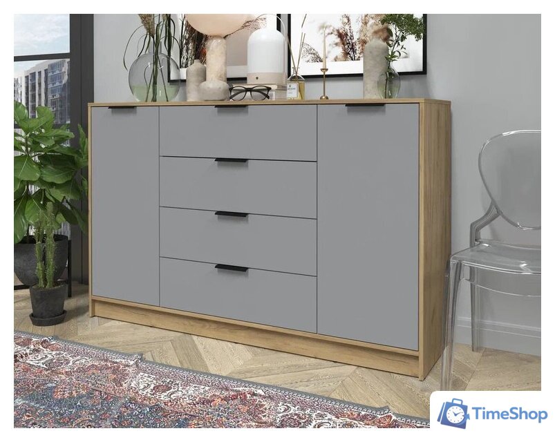 Тумба Интерлиния Концепт КТ-Т160 (серебро/дуб золотой) - Изображение №4 — Интернет-магазин Time-Shop