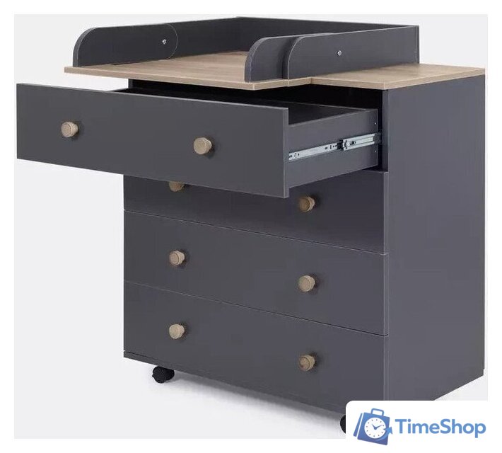 Детский комод Rant Elsa Pro 800/3 (moon grey) - Изображение №4 — Интернет-магазин Time-Shop