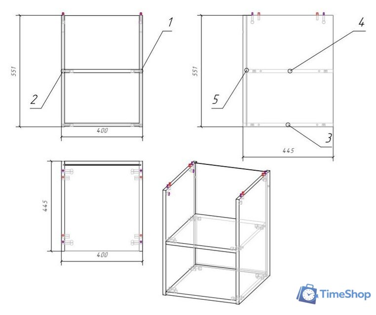  Cersanit Модуль для тумбы Moduo 40 MD-MOD40-SZ - Изображение №2 — Интернет-магазин Time-Shop