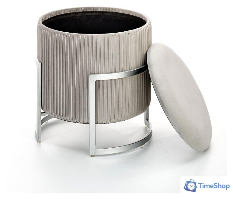 Пуфик Halmar Cricket (светло-серый/хром) - Изображение №3 — Интернет-магазин Time-Shop