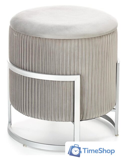 Пуфик Halmar Cricket (светло-серый/хром) - Изображение №1 — Интернет-магазин Time-Shop