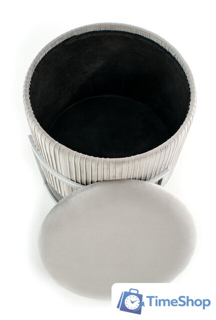 Пуфик Halmar Cricket (светло-серый/хром) - Изображение №2 — Интернет-магазин Time-Shop