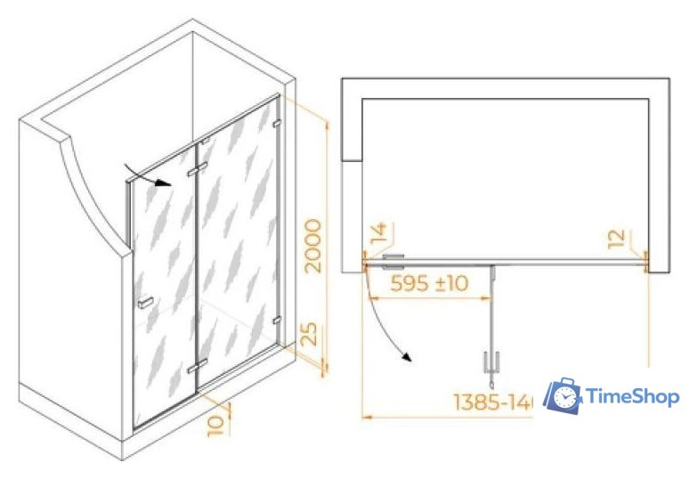 Душевая дверь RGW SV-004Gr 353200414-210 - Изображение №2 — Интернет-магазин Time-Shop