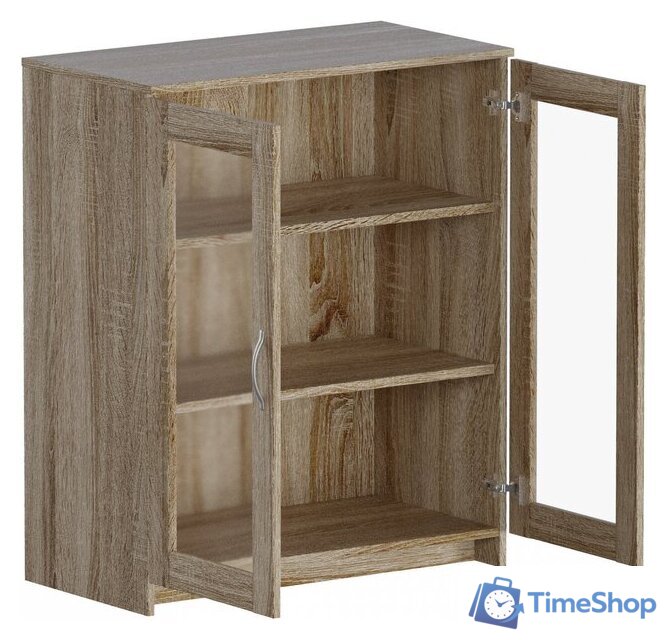 Тумба Mio Tesoro Сириус 2 двери со стеклом 78x95 2.02.03.360.3 (дуб сонома) - Изображение №2 — Интернет-магазин Time-Shop