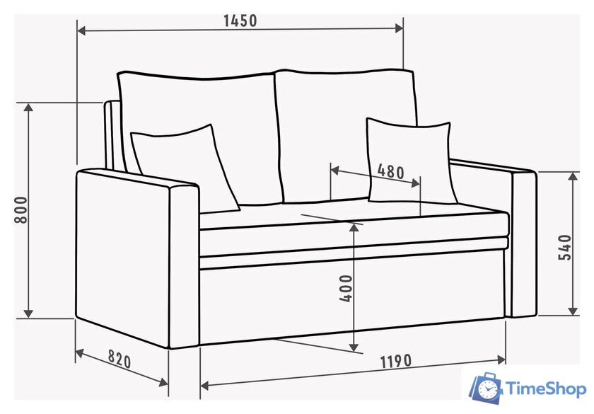 Диван Mio Tesoro Тунне SB2 (Ripple 235 Cappuccino) - Изображение №7 — Интернет-магазин Time-Shop