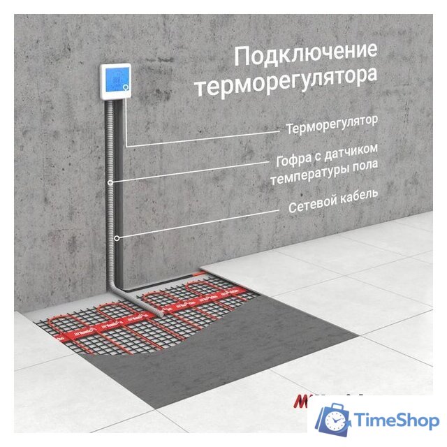 Нагревательный мат Nunicho Etalon SHP 450Вт с терморегулятором RТС 70.26 (3.0м2) - Изображение №4 — Интернет-магазин Time-Shop