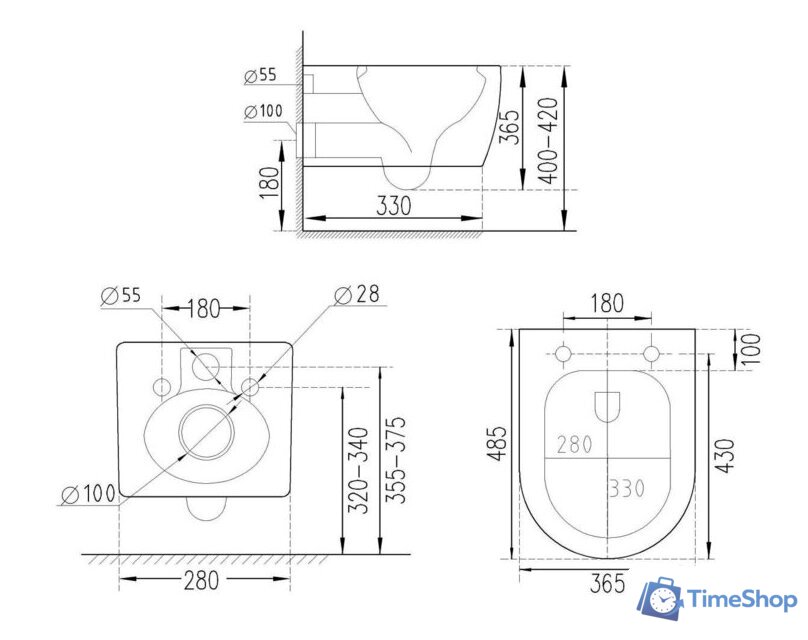 Унитаз подвесной Roxen Antares 530185-01X Rimless Soft Close с функцией биде - Изображение №17 — Интернет-магазин Time-Shop